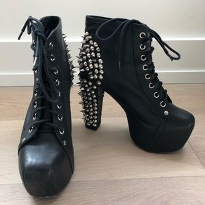 Jeffrey Campbell Lita Black Spike Platforms Size 8